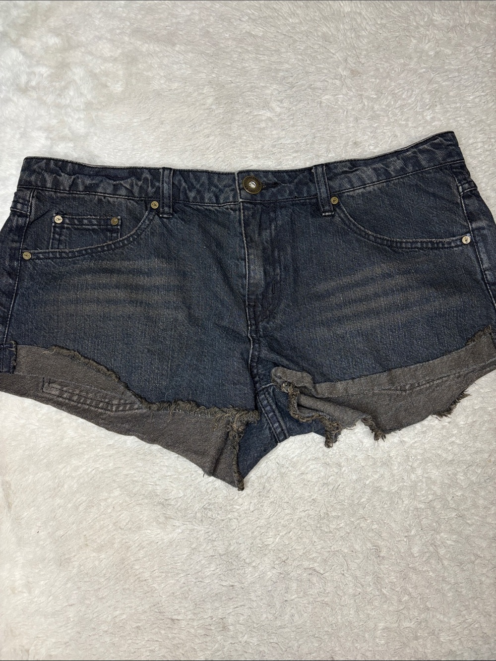 Black Wash Distressed Women’s Denim Shorts